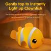 Cute LED Night Light Rechargeable Clownfish Silicone Patting Nightlight Timing For Kids Birthday Gift Bedroom Atmosphere Decor