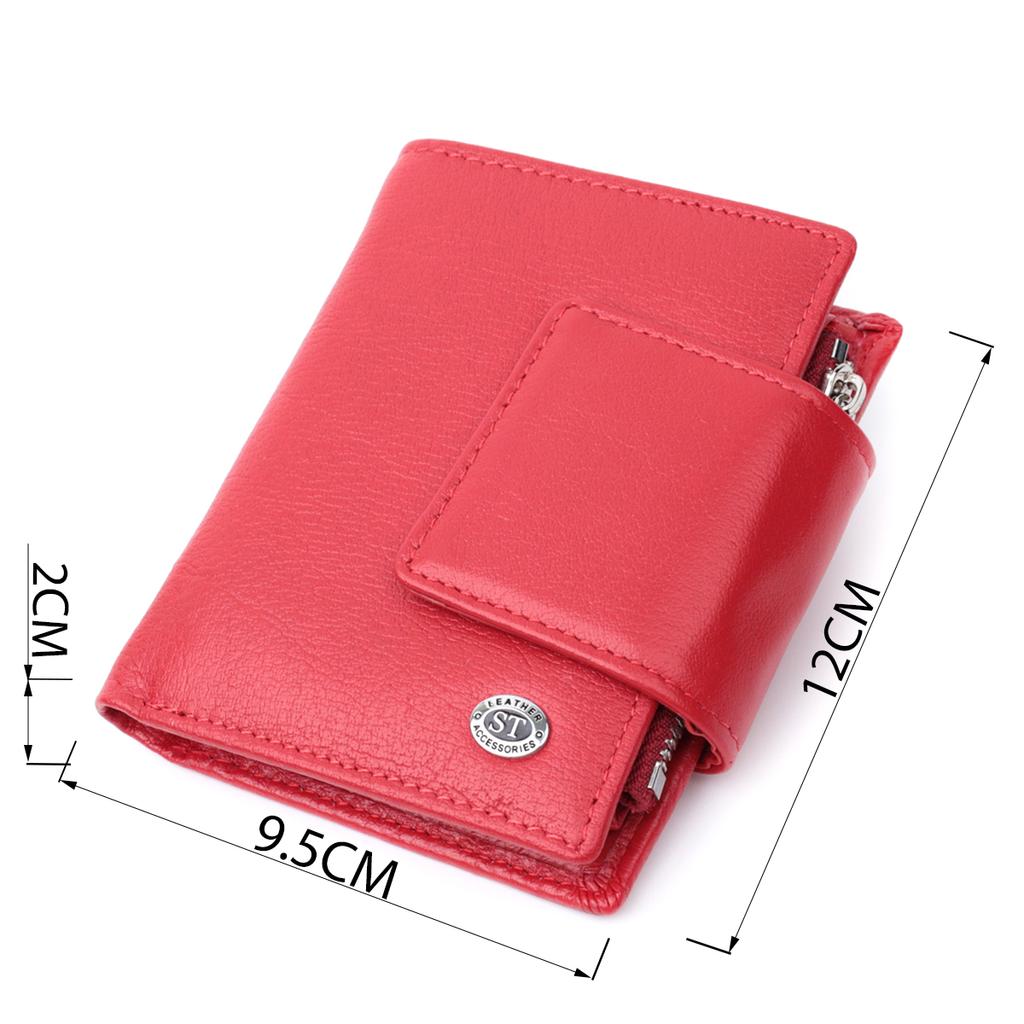 Women's Vertical Wallet Made of Genuine Leather ST Leather 22704 Red