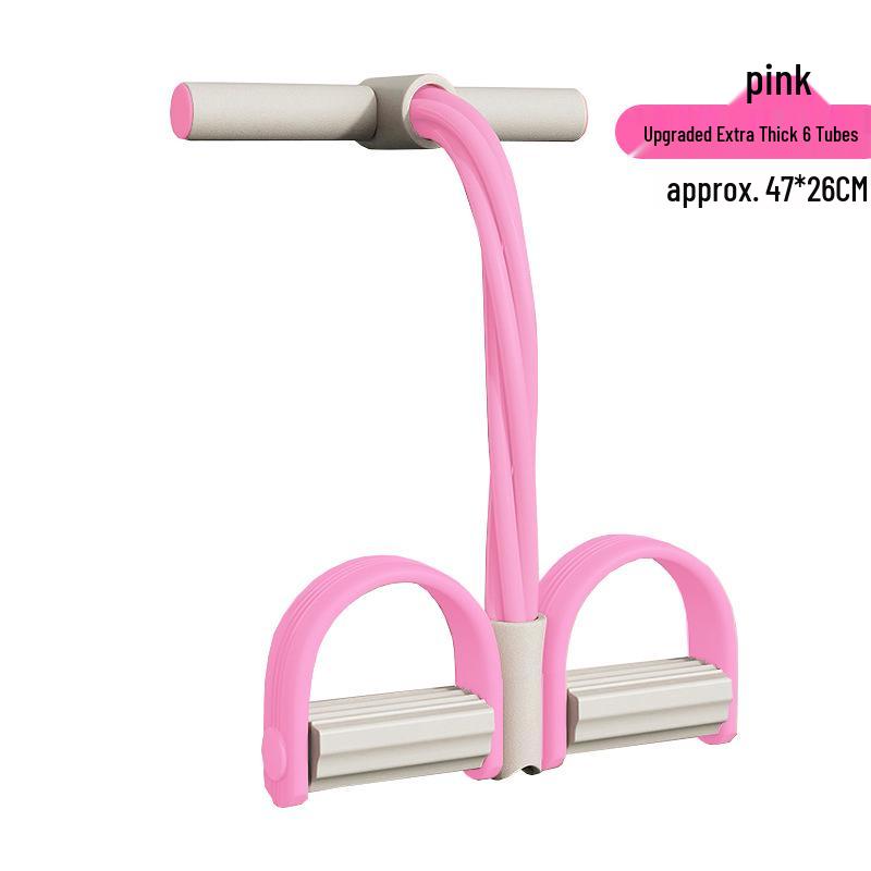 Многофункциональная фитнес-педаль для ног с 6 эспандерами для приседаний, тонизирования живота и упражнений для рук