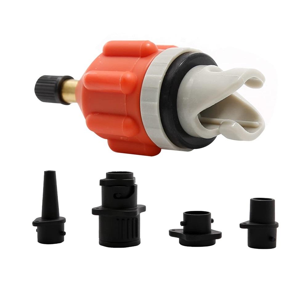 Inflatable Boat Air Pump Air Valve Adapter Kit Paddleboard Air Nozzle Multifunctional Conversion Head Air Adapter With 4 Air Valve Nozzles