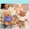 Plush Bear Teddy Stuffed With Cozy Sweater Soft Huggable Bedtime Companion Gift