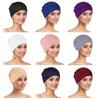 Muslim Turban Cap for Women Monochromatic Pullover Cap Hijab Hat Female Turban Fashion Accessories New
