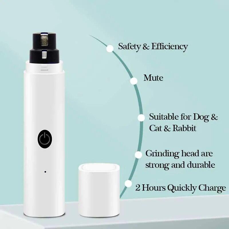 Шлифовальная машинка для ногтей для маленьких и больших собак, кусачки для ногтей, светодиодная лампа, резак для ногтей в виде лап кошек, USB перезаряжаемые принадлежности для ухода за домашними животными