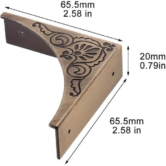 Metal Corner Protector, 4 Pcs Antique Edge Safety Guard Cabinet Furniture Corner Bumpers,Table Corner Protectors,Cover Damaged Corners on Coffee