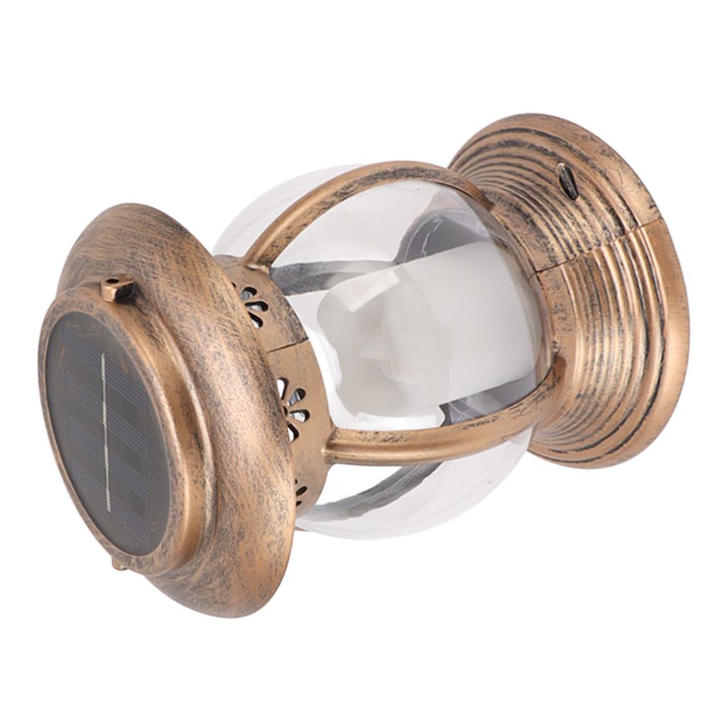 Brass Color Courtyard Solar Powered Hanging Lantern Light IP44 Waterproof Garden LED Lantern Lamp