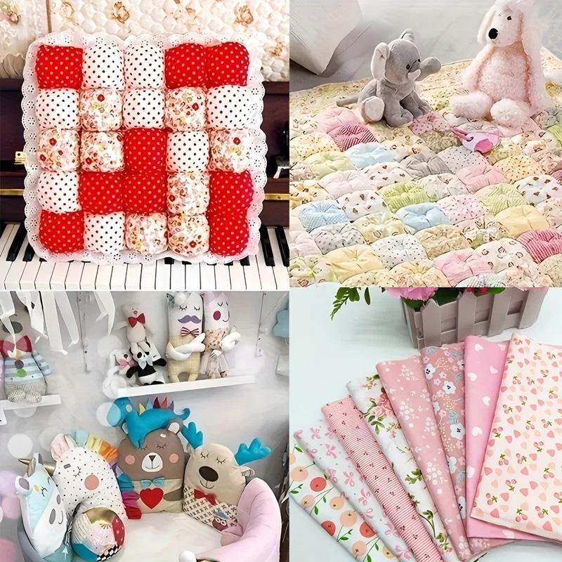 8pcs For Patchwork Sewing 25X20cm Pink Floral DIY Cotton Fabric Bundle Clothing Crafts Sewing Supplies 50*40cm