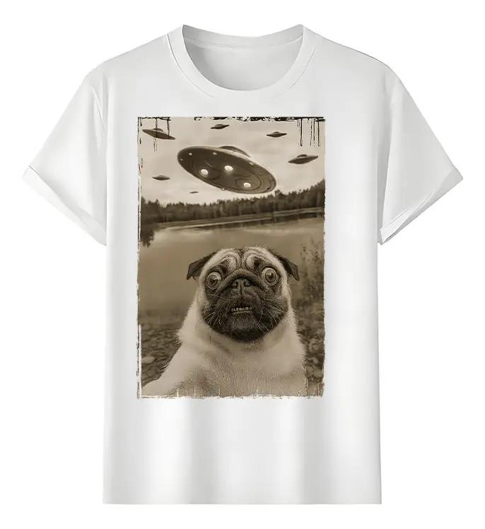 Tshirt Muscle Freaks Pug Ovni Estilo Suelto Y Cómodo