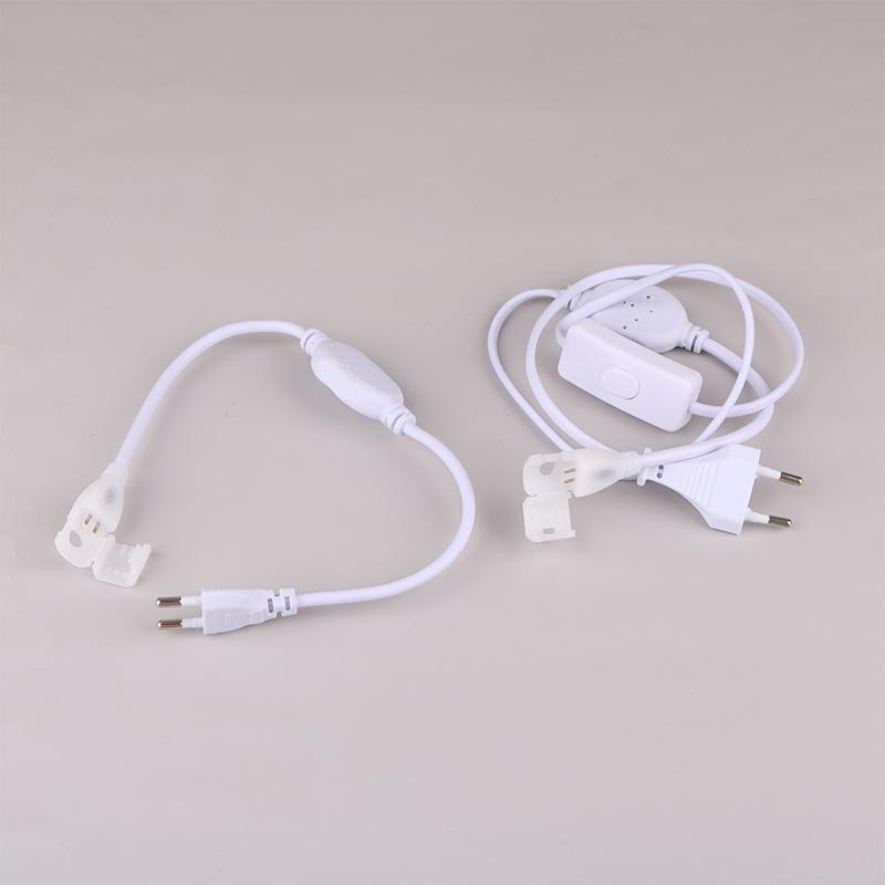 Вилка европейского стандарта для светодиодной ленты Cob 220 В, блок питания, быстрый разъем с кнопочным переключателем, кабель для ленты Cob IP67 10 мм