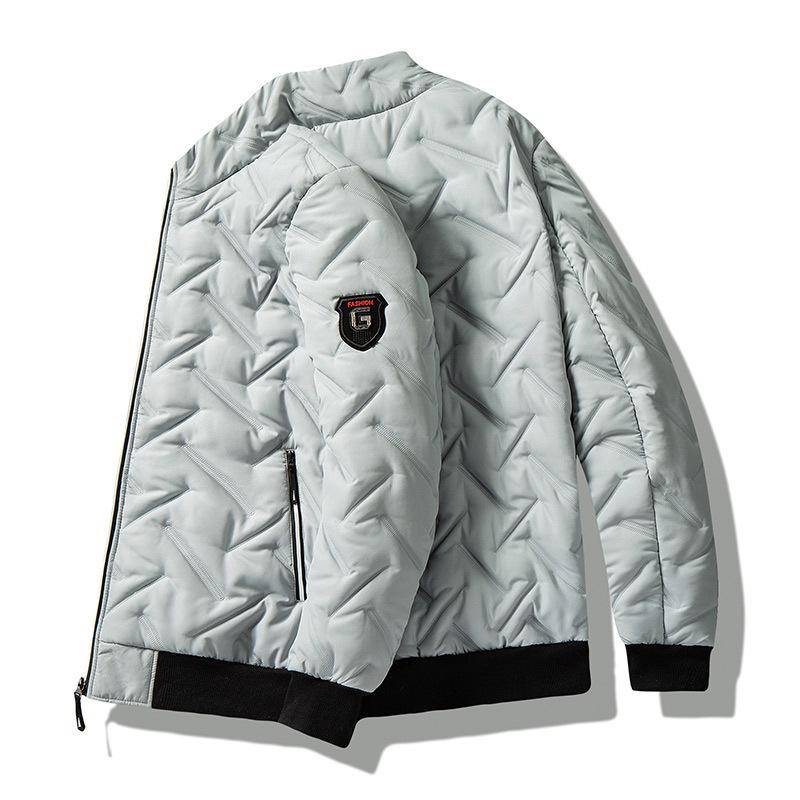 Autumn and winter new cotton jacket, men's pearl cotton jacket, stand-collar trendy men's lightweight and warm top