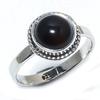 Natural Black Onex Gemstone Handmade 925 Sterling Silver Jewelry Ring S.7 Y5l30