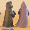 Halloween Decoration 3D Printed Ghosts Figure Faceless Standing Ghost Statue Ornament with LED Tea Lights