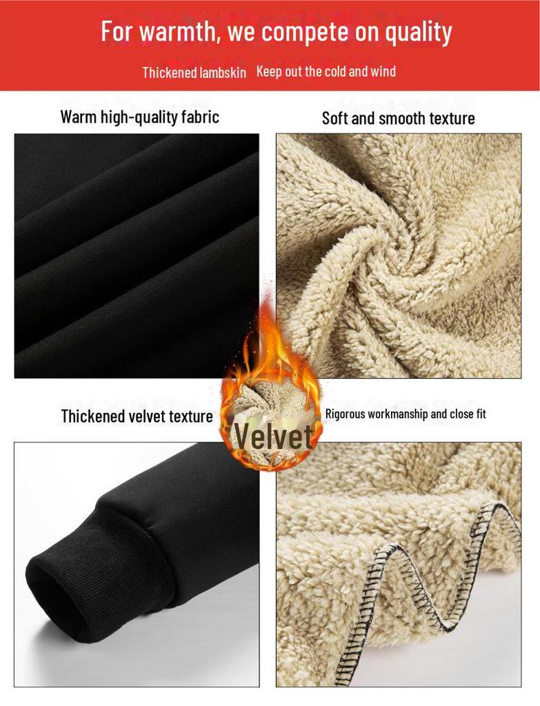 Мужской свитер-кардиган с капюшоном из овчины — теплый, универсальный, на молнии и плотный для осени и зимы.