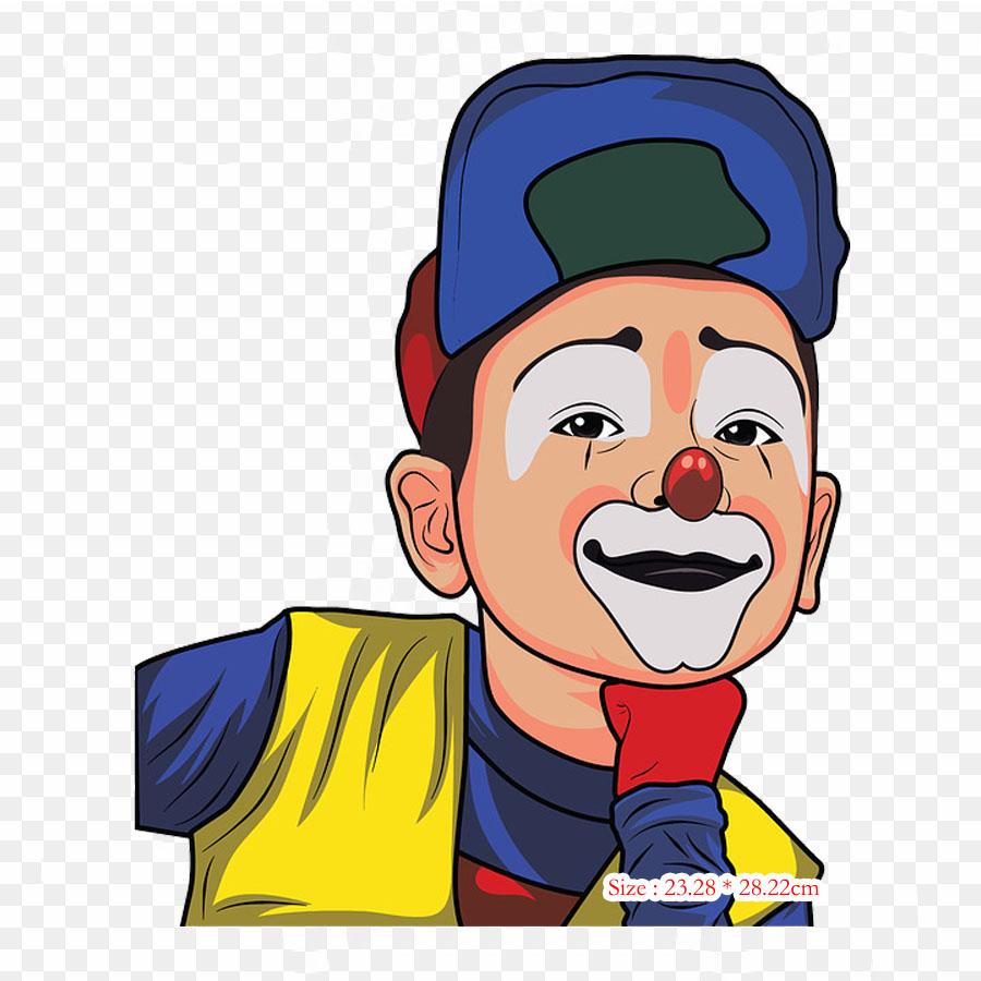 Clown It Drawing Iron On Heat Transfer Printing Vinyl Patches Sticker for Clothes DIY Appliques Washable Patches