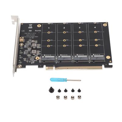 Адаптерная карта NVME M.2 для PCIE X16 4 порта 32 Гбит/с Карта расширения Жесткий диск Считыватель Компьютер