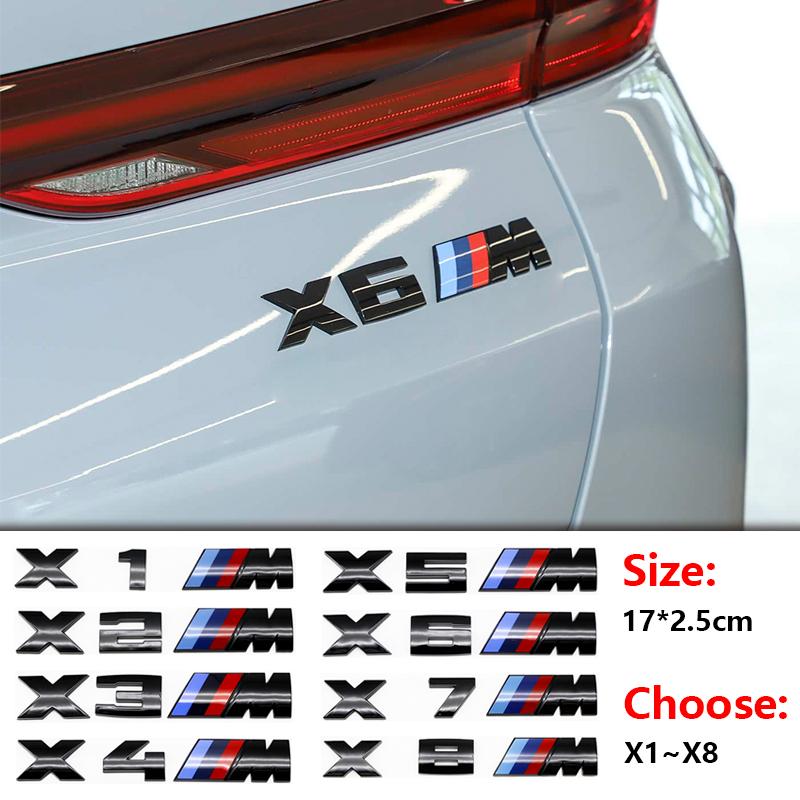 SQLI6 ABS Car Trunk Badge Emblem M Series Numbers For BMW X3M X2M X5M M6 X4M F48 G01 E84 E83 F39 F10 F30 G11 Auto Tuning Accessories