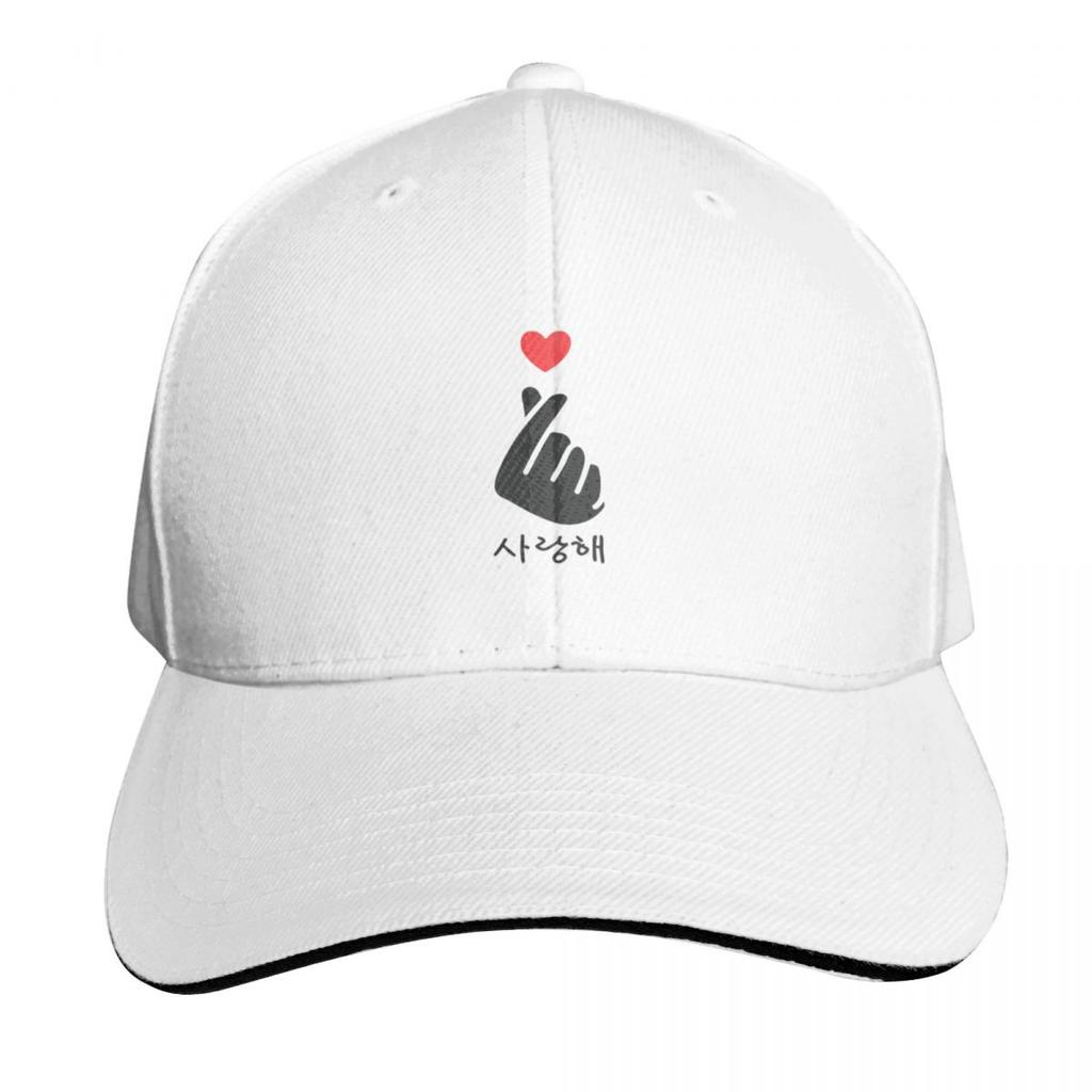 Saranghae KPop Finger Heart Korean Love Baseball Cap Thermal Visor New Hat designer cap Beach Outing Unisex Womens