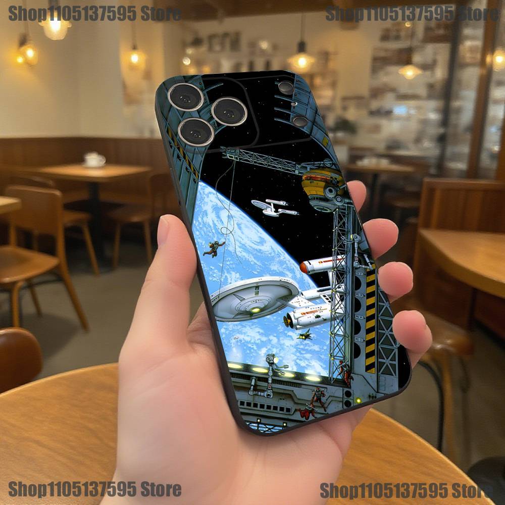 Art Star T-Trek S-Ships Phone Case For iPhone 17,16,15,14,13,12,11,Pro,XS,Max,XR,Plus,E,SE4,Mini Black Soft Cover