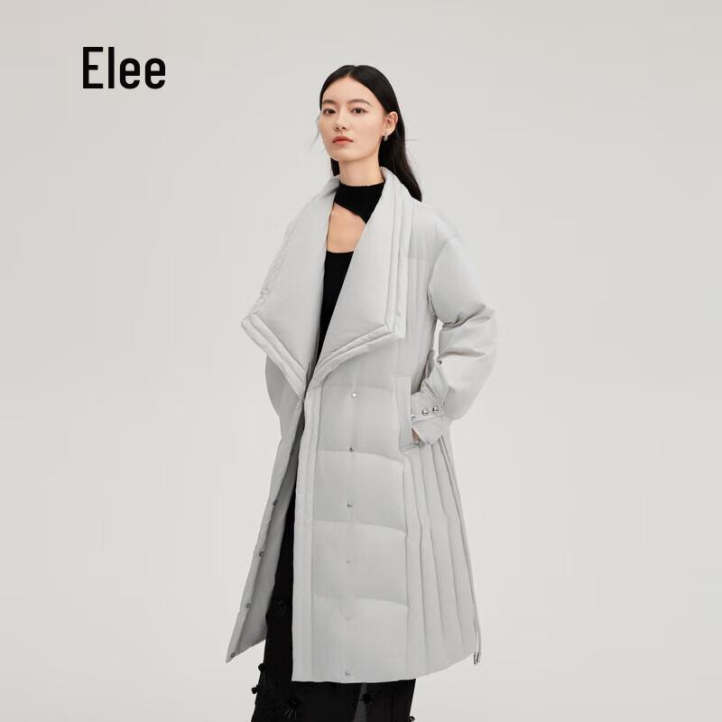Ailailai Women's Elegant Lapel Long Down Jacket
