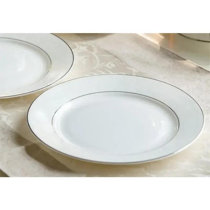 8 дюймов, белые костяные фарфоровые тарелки, эмалированная фруктовница, китайская фарфоровая тарелка, керамическая столовая посуда, принадлежности для ресторана