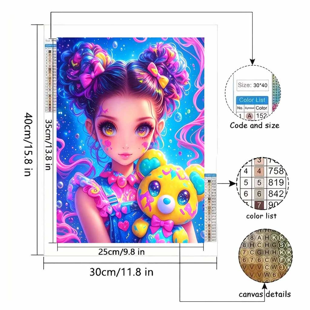 5D Diamond Painting Rainbow Sweet Cool Y2K Girly Style Decoration DIY Full Diamond Mosaic Inlaid Cross Stitch Set Gift
