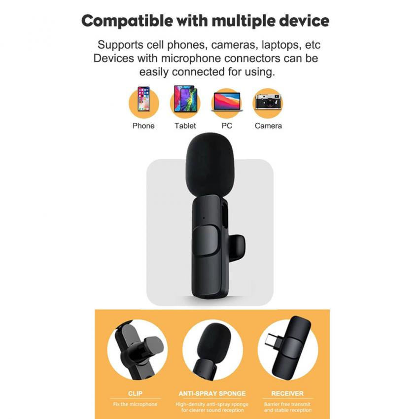 Wireless Lapel Microphone One Tow Two Outdoor Mobile Phone Live Radio High Quality Noise Reduction Lapel Microphone