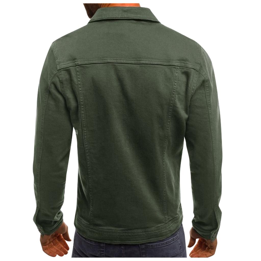 Джинсовая куртка, повседневная однотонная куртка с воротником с лацканами, кардиган на пуговицах, мужская куртка-карго