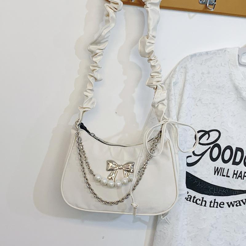 Модная универсальная высококачественная легкая роскошная сумка-мессенджер Cloud Underarm Bag Summer Niche Design с цепочкой и бусинами