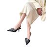 Stylish! Pointed Belt Buckle Shallow Mouth High Heels Women's 2024 Spring and Summer Thin Heel Cool Slippers