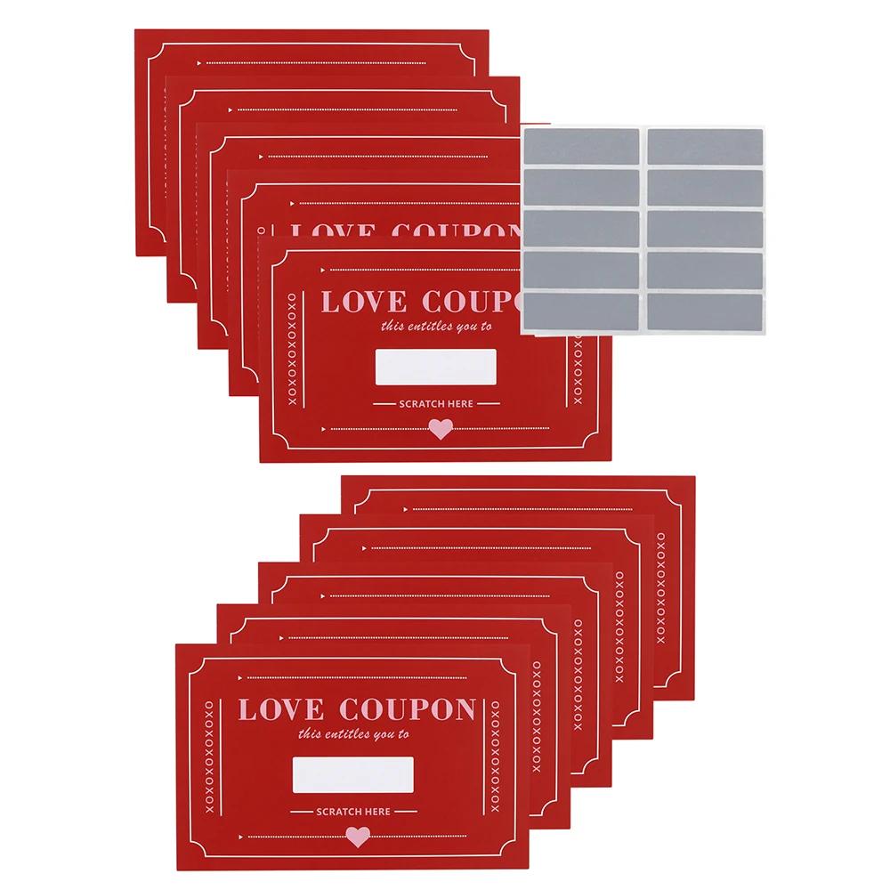 40Pcs Romantic Scratch-Off Vouchers Card Date Night Coupons for Couples Valentine's Anniversary Keepsake Christmas Gifts