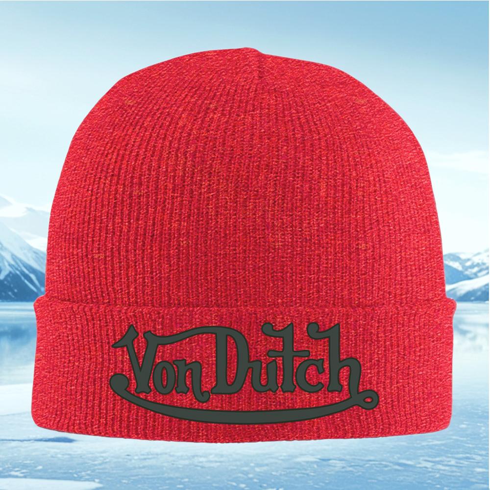 Von Dutch стильный дизайн логотипа Мужская Женская Унисекс Вязаная Шапка Бини Шапка-Свитер Зимняя Термо Теплая Рождественская Для Улицы Велосипеда Пешего Туризма