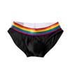Мужские трусы средней посадки, эластичные, радужной расцветки, антисептические, U-образной формы, контрастного цвета, не сковывающие движения, повседневное мужское нижнее белье, спортивное нижнее белье
