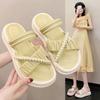 Sandal Slippers Female Summer Fairy Outside Pearl Thick Bottom Casual Two Wear Beach Slippers Female Fashion Women Summer Breathable Shoes