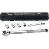 Torque Wrench Set with 3 12.7mm (1/2") Drive Sockets (17/19/21mm Adapters), 12.7mm To 9.5mm Conversion Adapter + Extension, Case Included, 28-210Nm Ca