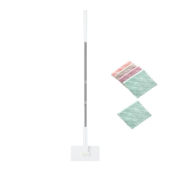 Автоматическая швабра с зажимом для ткани и тряпкой, вращающаяся на 360 градусов удлиненная швабра, сухая/влажная двойная швабра для уборки дома