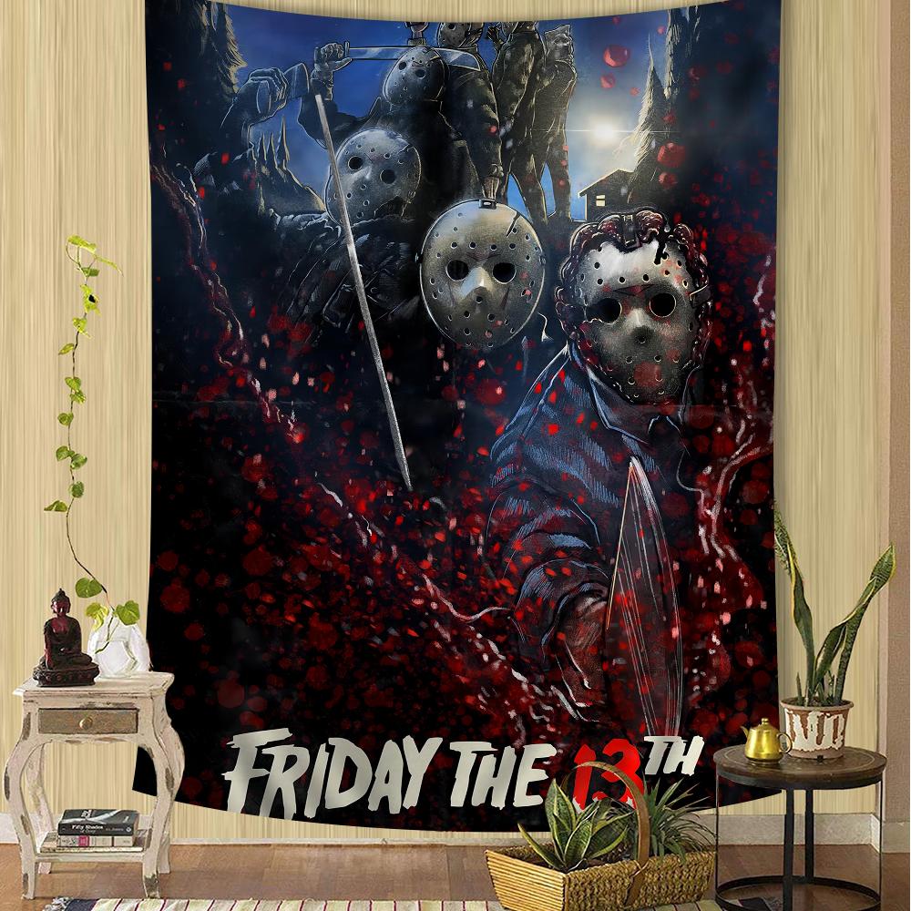 Friday the 13th DIY Wall Tapestry Hippie Flower Wall Carpets Dorm Decor Wall Art Decor