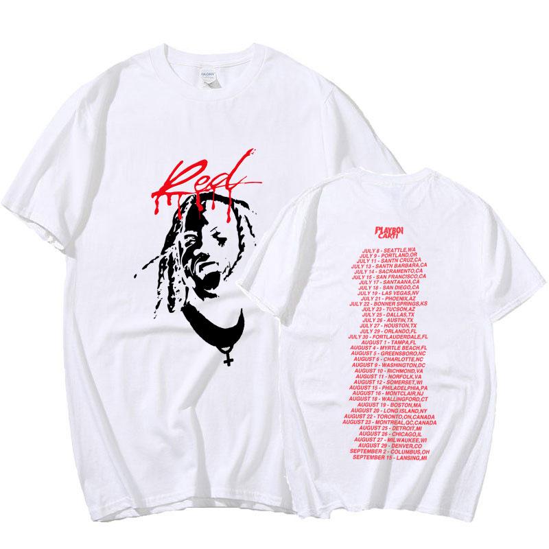 Playboi Carti Music Album Whole Lotta Red Print T-shirt Men's Clothes Vintage Rapper Hip Hop T Shirt Summer Casual Tops
