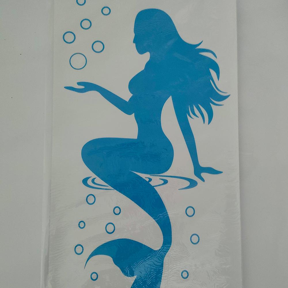 Fashion Mermaid Design Wall Sticker Beautiful Waterproof Decals for Bathroom Toilet Bedroom Decor Home Decoration