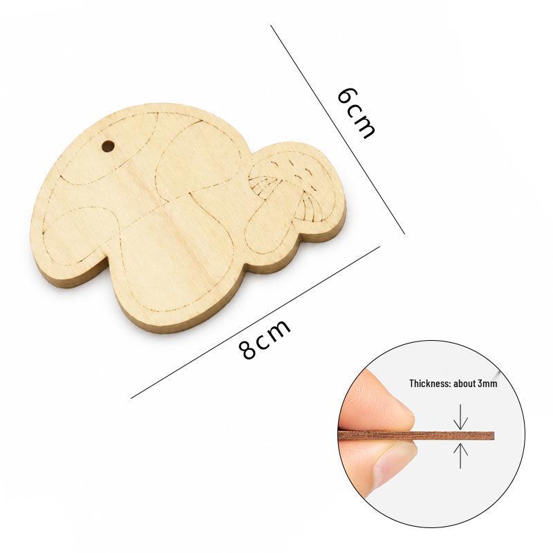 Hand-painted Wooden Graffiti Animal & Vegetable Pendant DIY Kit for Kids – Creative Coloring Gift