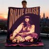 1 шт. Мягкое уличное одеяло Billie Eilish, ультраплюшевое, теплое, универсальное и простое в уходе для кемпинга и