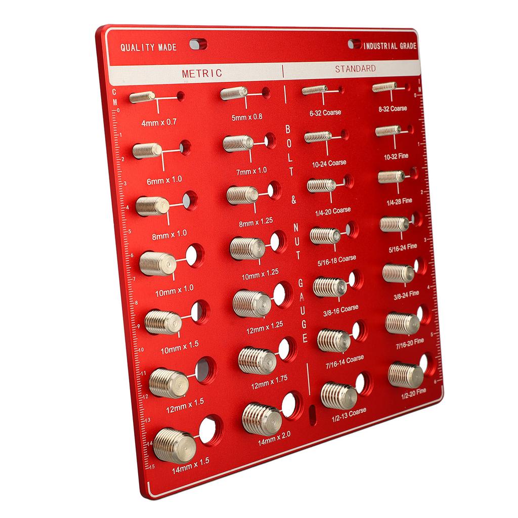 Прибор для проверки резьбы гаек и болтов, 28 отверстий, настенное крепление, идентификатор дюймовой и метрической резьбы для болтов и гаек