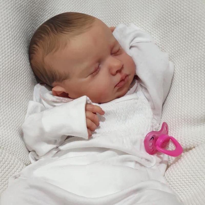 19-дюймовые готовые куклы Reborn Baby Sleeping LouLou уже окрашены целиком из силиконового винила или тканевого тела. Дополнительная кукла-эмуляция с волосами ручной работы. Детская игрушка.
