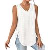 Summer Women's Vest Solid Color V-neck Split T-shirt Tank Top
