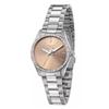 270 Just Time Crystal Accents Stainless Steel Rose Gold Dial Quartz R3253578506 Women's Watch