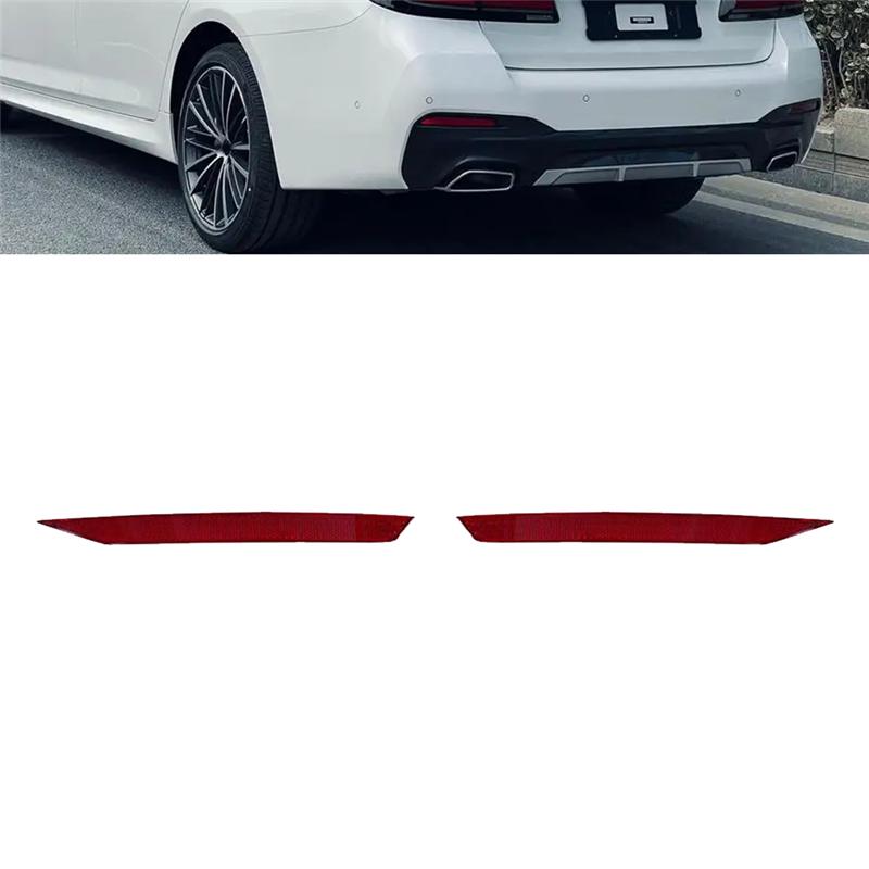 A03Z-1Pair Rear Bumper Reflector Light Trim 63145A016D1 63145A016D2 For BMW 5 Series G60 Side Warning Reflector Plate