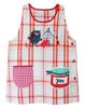 Dyna Works Moomin Apron, "I Love Moomin" Series, Side Button, Two Pockets, for Nursery Teachers (Stinky Check, Orange Red)