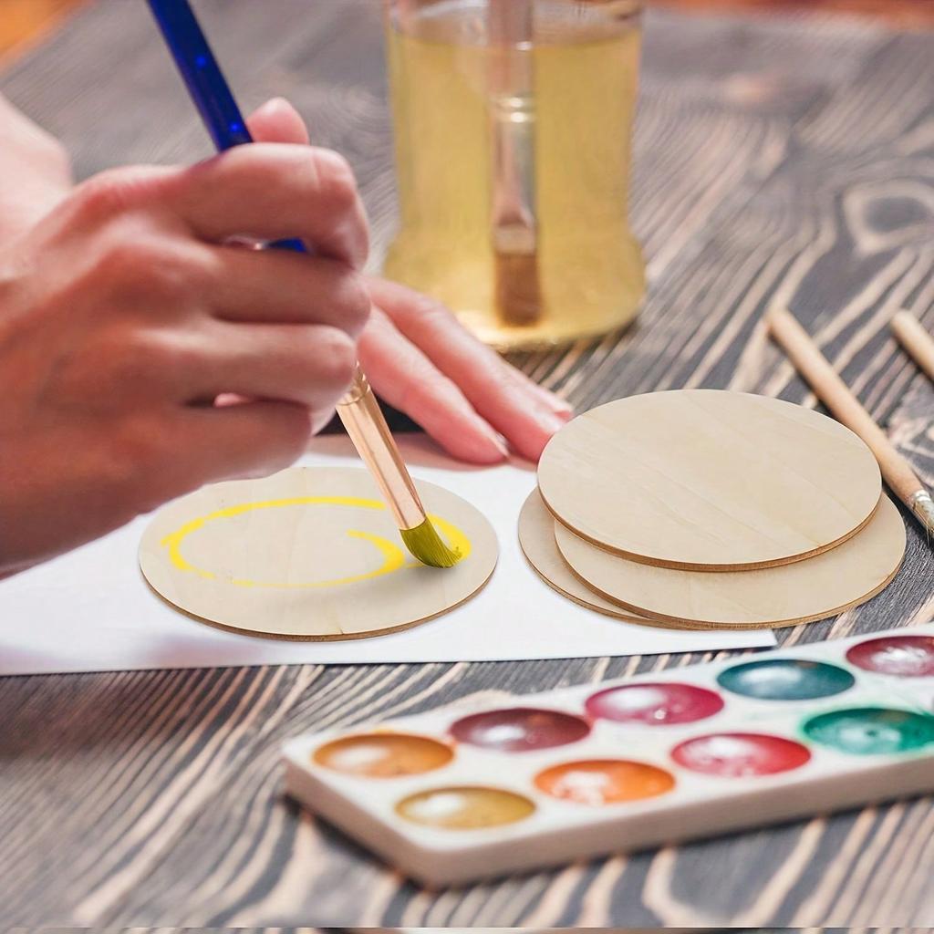 5pcs Oval Craft Unfinished Wood Crafts,Wood Circles For Crafts, Wooden Oval Cutout,Painting And Wedding Decorations