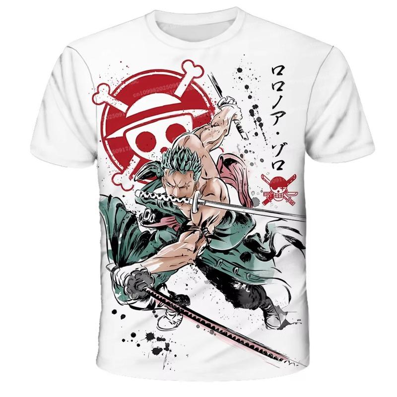 Летняя футболка мужская Аниме One Piece Луффи Футболка Косплей Футболка Детская одежда Мультяшный Топ Свободная Женская Оверсайз Футболка