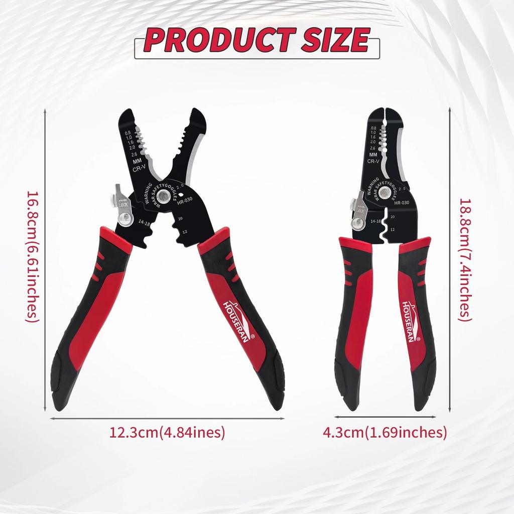 HOUSERAN Wire Stripper Cable Electrical Wire Wire Wire Crimping Tool 5-Piece Set, Multi-Function Stripper, Stripper, Stripper, Cutter, Pliers,