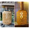 Rattan Solar Lanterns Outdoor Hanging Solar Bulb Lights Waterproof Country Decor Solar Light Decoration For Garden Yard Patio