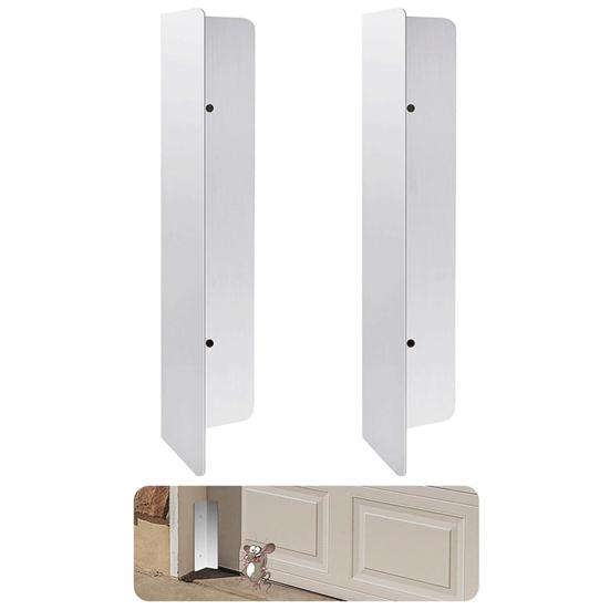 2 шт. Защита от мышей для гаражных ворот, Нержавеющая сталь, L-образные уплотнители-отбойники, Прочные, Устойчивые к ржавчине